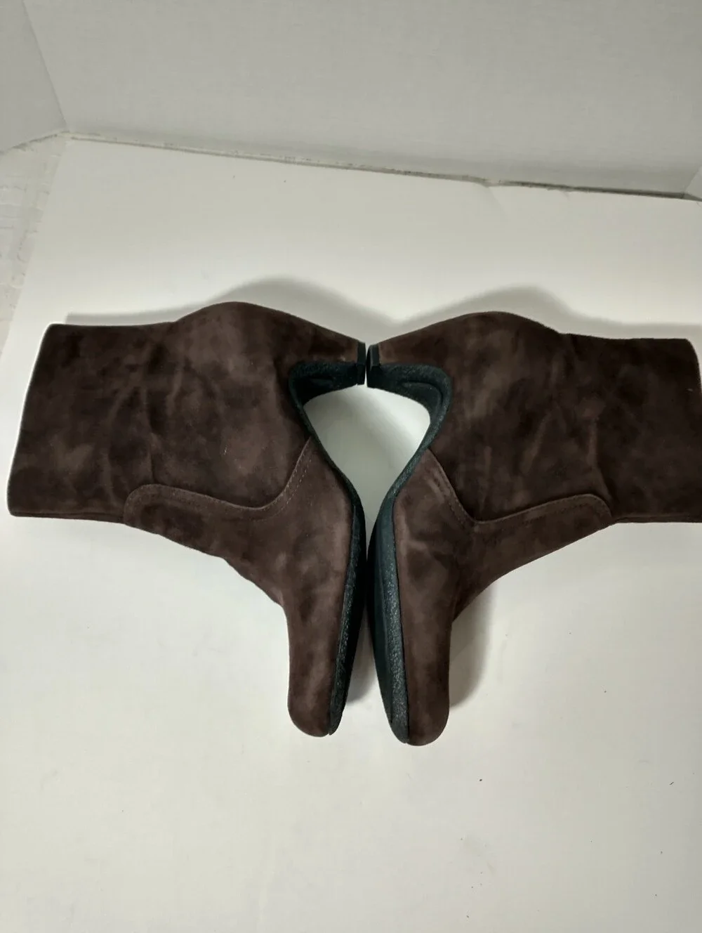 Women's Brown‎ Suede Leather Ankle Boots, Size 10, Heeled, Rounded Toe